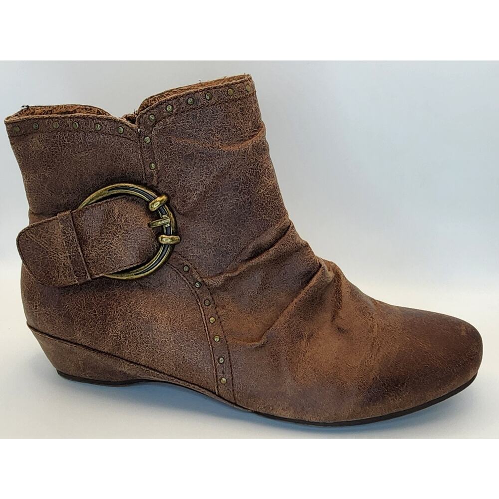 Bear Traps Ankle‎ Boots Brown Buckle Size 8m Zip Comfort Booties Women’s - Picture 9 of 12